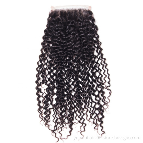 Factory Wholesale Price Closure Kinky Curly Texture Unprocessed Virgin Human Hair Frontal Closure 5x5 with Skin Part